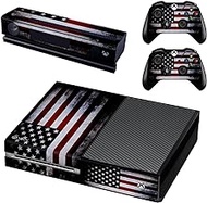 UUShop Protective Vinyl Skin Decal Cover for Microsoft Xbox One Console wrap sticker skins with two Free wireless controller decals American Falg(NOT for One S or X)