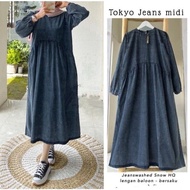 Dress Cod / Kiara Midi Jeans Terbaru / Midi Dress Jeans / Dress Midi