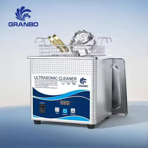 Granbosonic 2L Home Ultrasonic Cleaner 40KHz 35W 60W Digital Panel Sonic Washing With Degassing For 