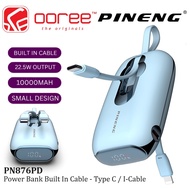 PINENG PN876PD 22.5W 10000MAH POWER BANK WITH FAST CHARGING BUILT IN 2 CABLE TYPE C / I-CABLE - SMAL