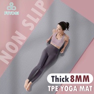 FUYOGI Exercise Mat Yoga Anti Slip Workout ThickTPE 6/8MM