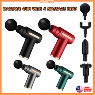 6 Speed Massage Gun with Touch Screen 4 Massage Head Fascial Gun Massage Machine Pain Relief Mesin U