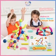 Hannei Magnetic Sticks Blocks Toys With Box DIY Magnetic Building Blocks Building Blocks Toys