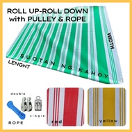 ✟㍿STRIPE ROLL UP WITH PULLEY AND ROPE  MAYAMA TRAPAL LONA TARPAULIN