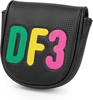 Golf Putter Cover for DF3 Center Shafted Putter Cover Head Cover Black Mallet Putter Headcover Magne