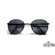 (I0024)  Black Round Frame Aviator sunglasses