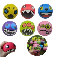 Kids Expression Soft Balls Toy Funny Sponge Stress Ball Squeeze Smiley Face Grimace PU Foam For Kids