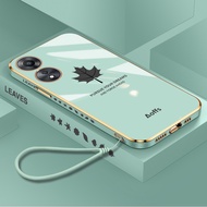 Casing OPPO A75 A76 A78 A79 A7X A83 A78 5G Maple Leaf Pattern Mobile Phone Case For soft case phone 