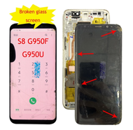 จอ LCD กระจกแตกสำหรับ Samsung Galaxy S6 Edge Plus S7 Edge S8 Plus S8 G950 G950F G950U LCD พร้อมกรอบการทำงานปกติสัมผัสสำหรับการทดสอบ