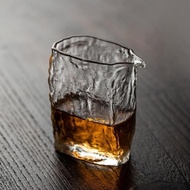 冰川公杯扁口日式錘紋玻璃公道杯冰紋四方琉璃茶海異型分茶器勻杯