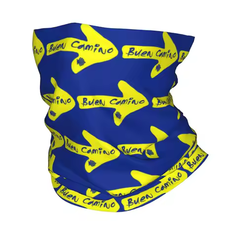 Custom Buen Camino de Santiago Shell Bandana Neck Gaiter for Ski Camping Men Women Wrap Scarf Hot Ba