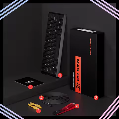 Madlions Mad 60He Magnetic Switch Mechanical Keyboard MAD68 Wired Keyboard Mad60he Custom MAD68he Es