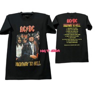 เสื้อวงร็อค acdc  เสื้อวินเทจ วัยรุ่นฮิต เสื้อสีดำเท่ๆ เสื้อแนววินเทจ สกรีนเต็มหน้าหลัง ถ่ายจากสินค้