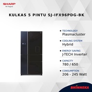 SHARP Kulkas 5 Pintu SJ-IFX96PDG-BK Black