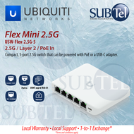 Ubiquiti USW-Flex-2.5G Compact 5-port switch with PoE or USB-C power in. 4 x 2.5GbE ports. 1x 2.5GbE