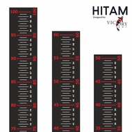 NEWEST Koi Fish Measuring Tank Sticker 100 | 60 | 50 cm - Black, 50 cm