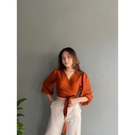 Toply shop COD +GRATIS ONGKIR Wrap top kalea / wrap top wanita kekinian / top wrap viral / wrap top 