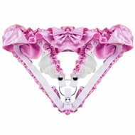 [EWAJFEOBLIAFEKL]Pink Lace Bow  Belt Waistband  CB Lock Strap  Support Belt  Devices  Accessories fo