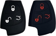 Key Fob Cover for CLK E500: 2 Pcs 3 Buttons Silicone Remote Case Protector Fit for Mercedes Benz CL 