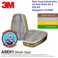 3M 6059 Multi Gas Cartridge Filter For 6000 Series Respirator