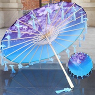 Fairy Ancient Style Umbrella Petal Tassel Umbrella Hanfu Photoshoot Dance Prop Silk Craft Cosplay Pr