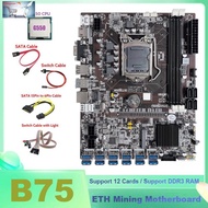 B75 BTC Miner Motoard 12x Usb Dengan G550 CPU + Kabel Switch SATA +