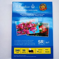 Giấy in ảnh Sapphire RC Luster (Lụa) 13x18 240gsm (5R) (50 tờ/xấp) - Chính hãng Nhật Bản giấy in ảnh