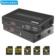 Navceker IP Network B 2.0 KVM Extender RJ45 Ports 1080P HDMI Over LAN KVM Extender 200m HDMI KVM Extensor By Cat5 Cat5e