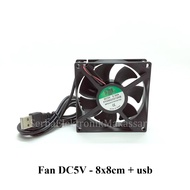 DC5v USB Fan 8cm DC 5Volt Fan 8x8 USB STB Cable