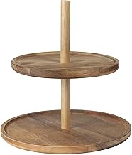 HOME DECO FACTORY, KA0342, 2-Tier Acacia Display, Elegant Table Service, Ideal for Receptions and Di