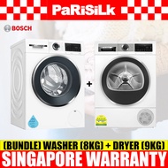 (Bulky)(Bundle) Bosch WGG234E0SG Series 6 Front Load Washing Machine (8kg) + WQG24570SG Series 6 Heat Pump Tumble Dryer (9kg)
