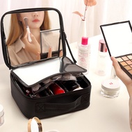 Smart LED Cosmetic Case Mirror Cosmetic Bag Travel Makeup Bags Women Fashion Portable Storage Bag