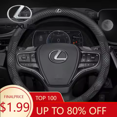 Interior Mouldings Car Carbon Fiber Leather Steering Wheel Cover For Lexus F Sport RX300 LS500h GS30