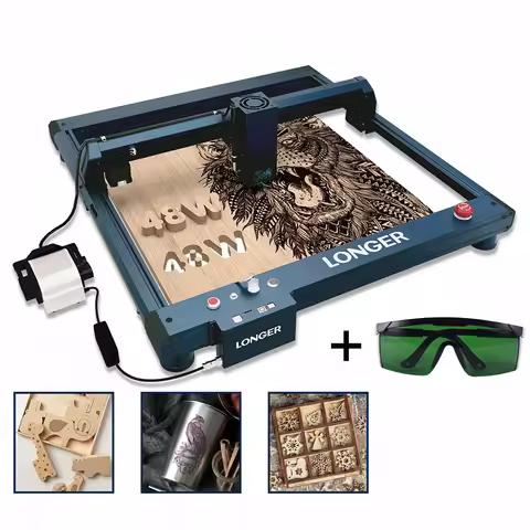 LONGER B1 48W Laser Cutting Engraving Machine Engraver Cutter + Air Pump Assist KIT DIY Halloween &