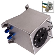 Universal 2.5 Gallon Aluminum Fuel Cell Tank Sending Unit 10AN Inlet & Outlet Sliver