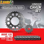 MUTARRU CHAIN SET HEAVY DUTY SILVER SERIES FOR HONDA WAVE 125 / WAVE 100 / XRM 125 / RS 125 / XRM 11