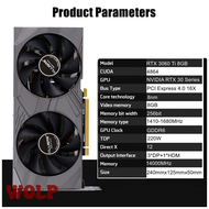 การ์ดจอ Kllisre RTX 3060 Ti 8GB GDDR6 GPU คอมพิวเตอร์พีซี192bit PCI Express X16 4.0 3060Ti การ์ดวิดี