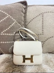 愛馬仕 Hermes Constance 19 Nata 奶油白金扣康康 Epsom