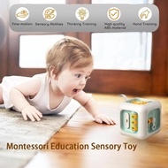 6 in 1 Montessori Cube Toys Sensory Busy Board Baby Practice Skills Drawer Cube Fidget Educational T