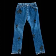 Chrome hearts levi’s 517 cross patch jeans