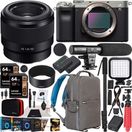 Sony a7C Mirrorless Full Frame Camera Body with Sony FE 50mm F1.8 Full-frame Lens SEL50F18F Silver I