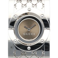 Gucci Toile系列腕錶，不鏽鋼112石英機芯，拋光，女寬手鐲