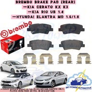 BREMBO KIA CERATO KX K3 / KIA RIO UB / HYUNDAI ELANTRA MD BRAKE PAD (REAR)