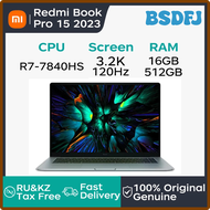 BSDFJ 2023 Xiaomi แล็ปท็อป RedmiBook Pro 15 15.6นิ้ว3.2K 120Hz หน้าจอ IPS Netbook AMD Ryzen R7-7840H