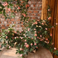 INSTORE1 Artificial Rose Flower, Hanging wall DIY Artificial Flowers Plants, Fake Flowers Creative silk flowers 52cm Rose Vine Garden