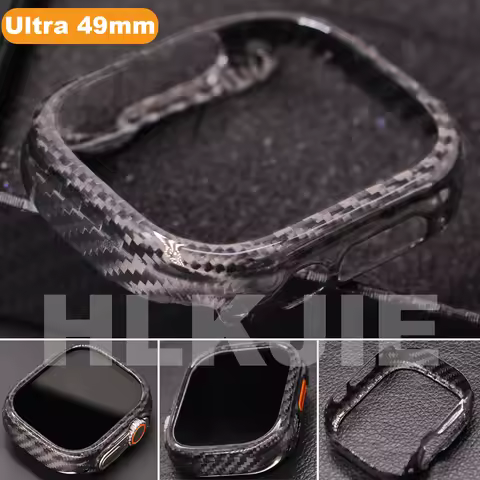 Ultra Thin Genuine Forging Carbon Fiber Case For Apple Watch S8 Ultra 2 49mm Aramid Fiber Cover