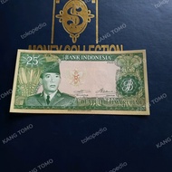 Uang kuno seri Sukarno 25 Rupiah unc