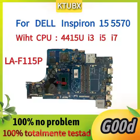 LA-F115P .For DELL Inspiron 5570 5770 Laptop Motherboard.With I3 I5 I7 CPU. Radeon 530/R7 M460 4GB C