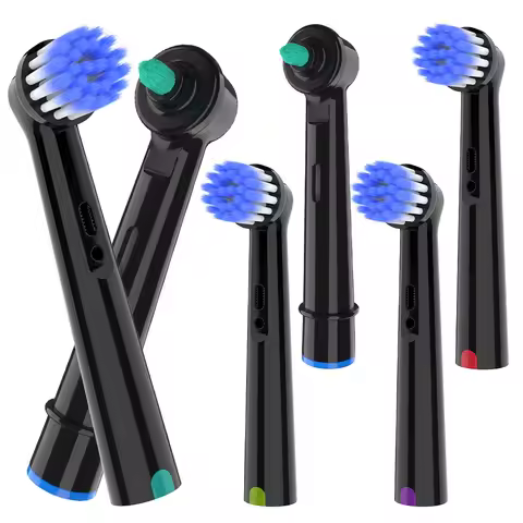 4 Ultra Soft Replacement Brush Heads & 2 Interdental Toothbrush Head Compatible with Oral B Electric