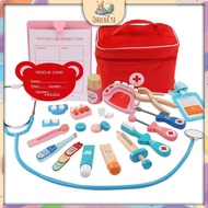Kids Doctor Costume Wooden Medical Tools Set Wooden Doctor Toy Set Dentist Wooden Toy Set Role Play 